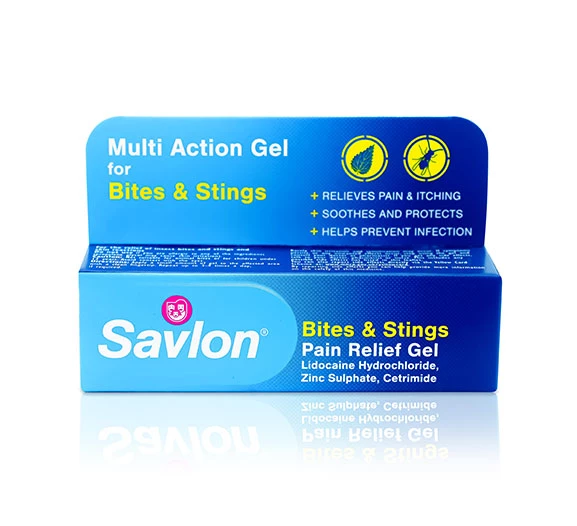 Pack shot of Savlon Bites & Sting Pain Relief Gel